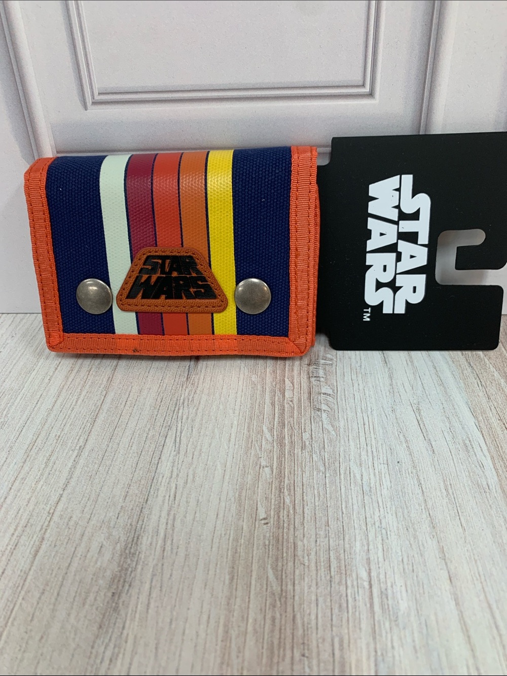 Star Wars Wallet - Navy with Orange Trim and Multicolor Stripe Accents